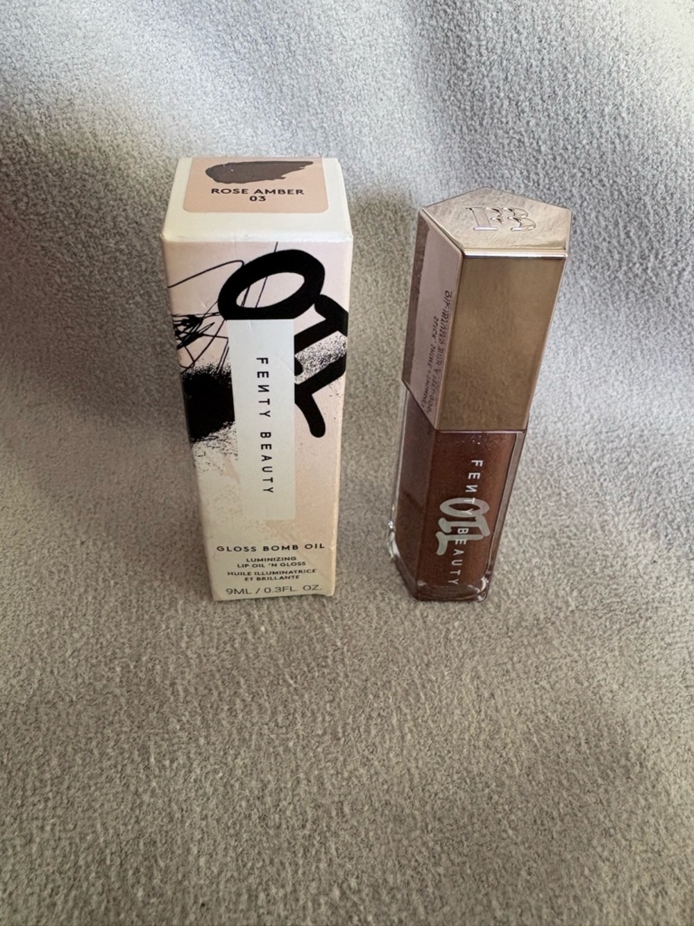 Fenty Beauty Gloss Bomb Oil shade Rose Amber 03 Brand New in Box